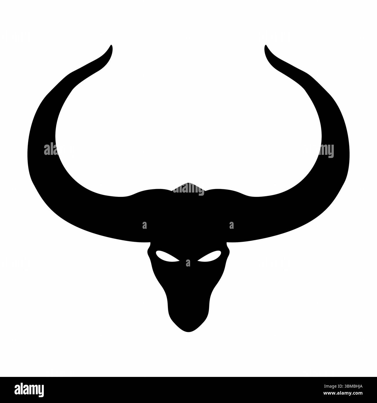 Demone cornuto accovacciato con mani grandi Foto Stock