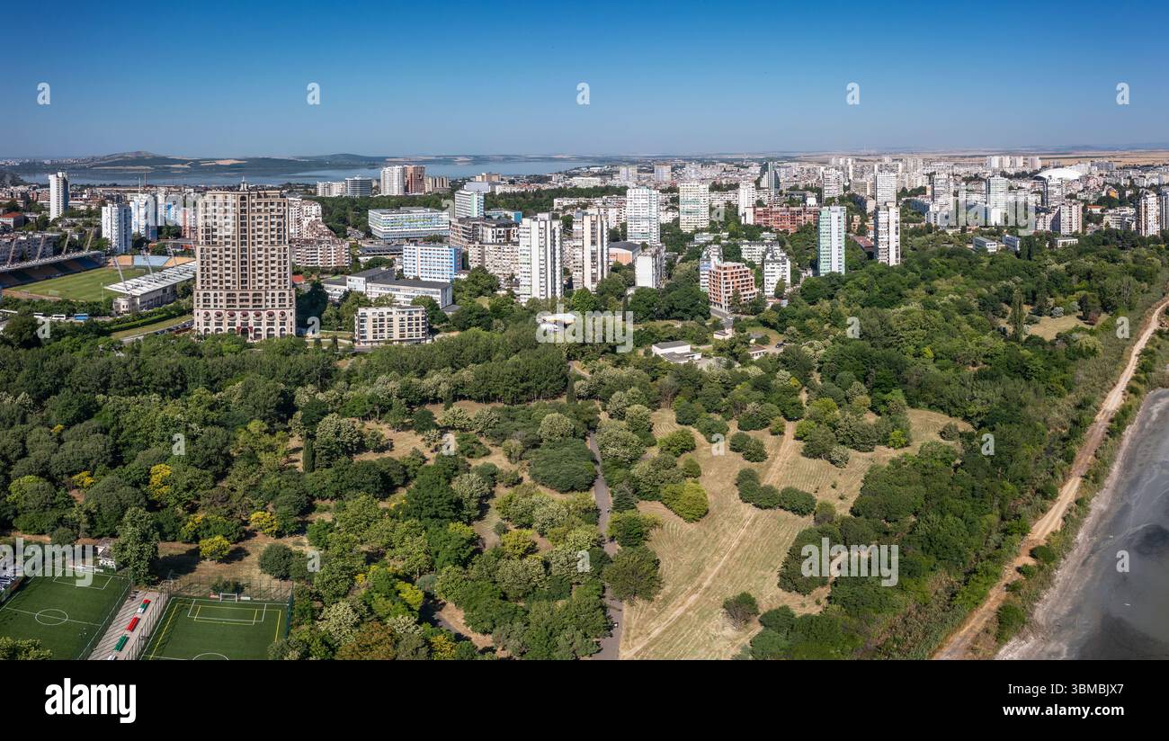 Veduta aerea della città marittima di Burgas, Bulgaria Foto Stock