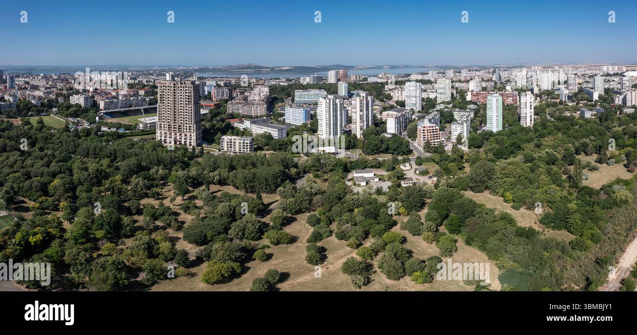 Veduta aerea della città marittima di Burgas, Bulgaria Foto Stock