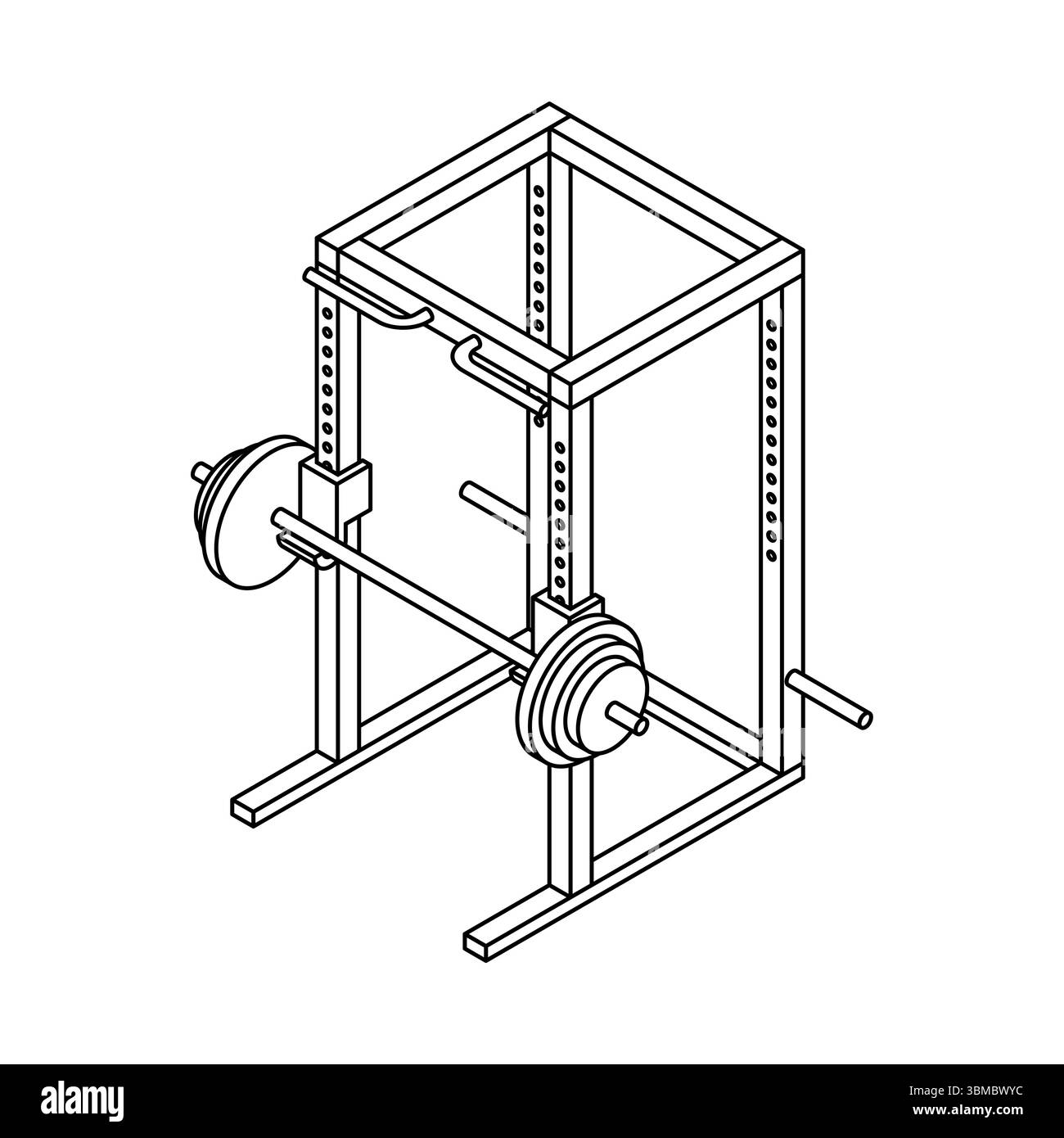 Icona Power rack Machine (macchina rack di alimentazione). Macchina per squat. Allenamento con i pesi Illustrazione Vettoriale
