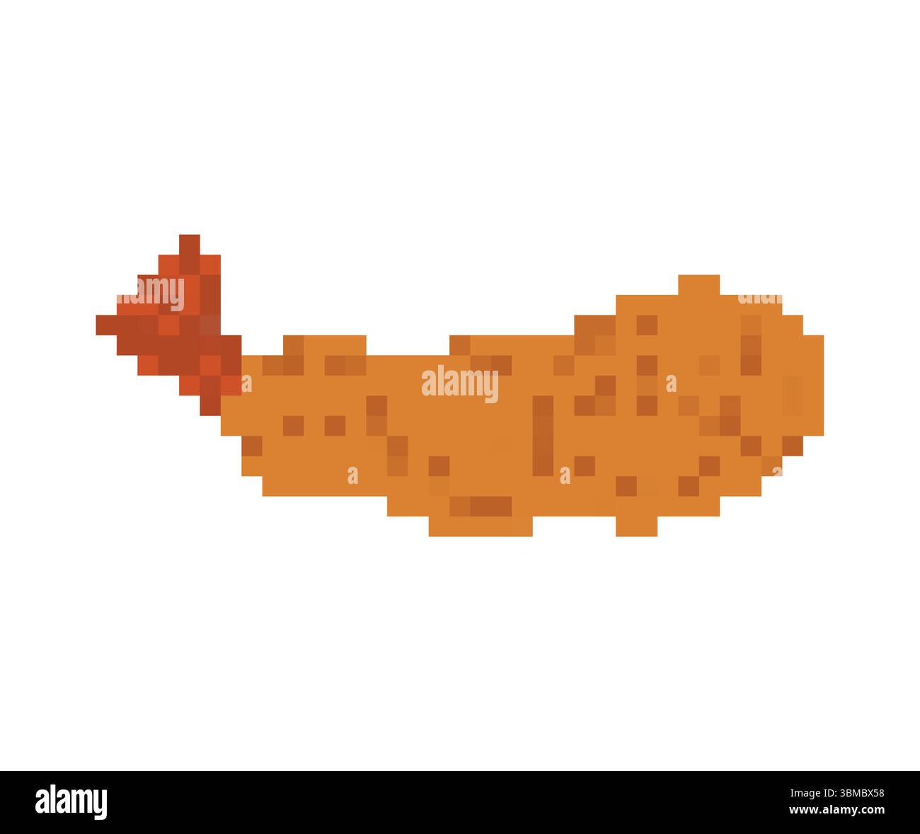Gamberi fritti pixel art. 8 bit gamberi in pastella. cibo pixelato Illustrazione Vettoriale