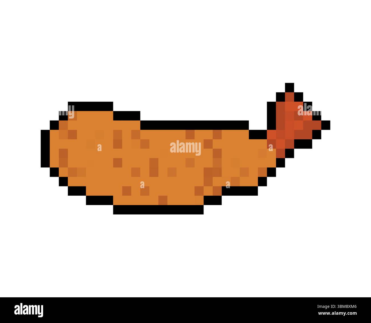 Gamberi fritti pixel art. 8 bit gamberi in pastella. cibo pixelato Illustrazione Vettoriale