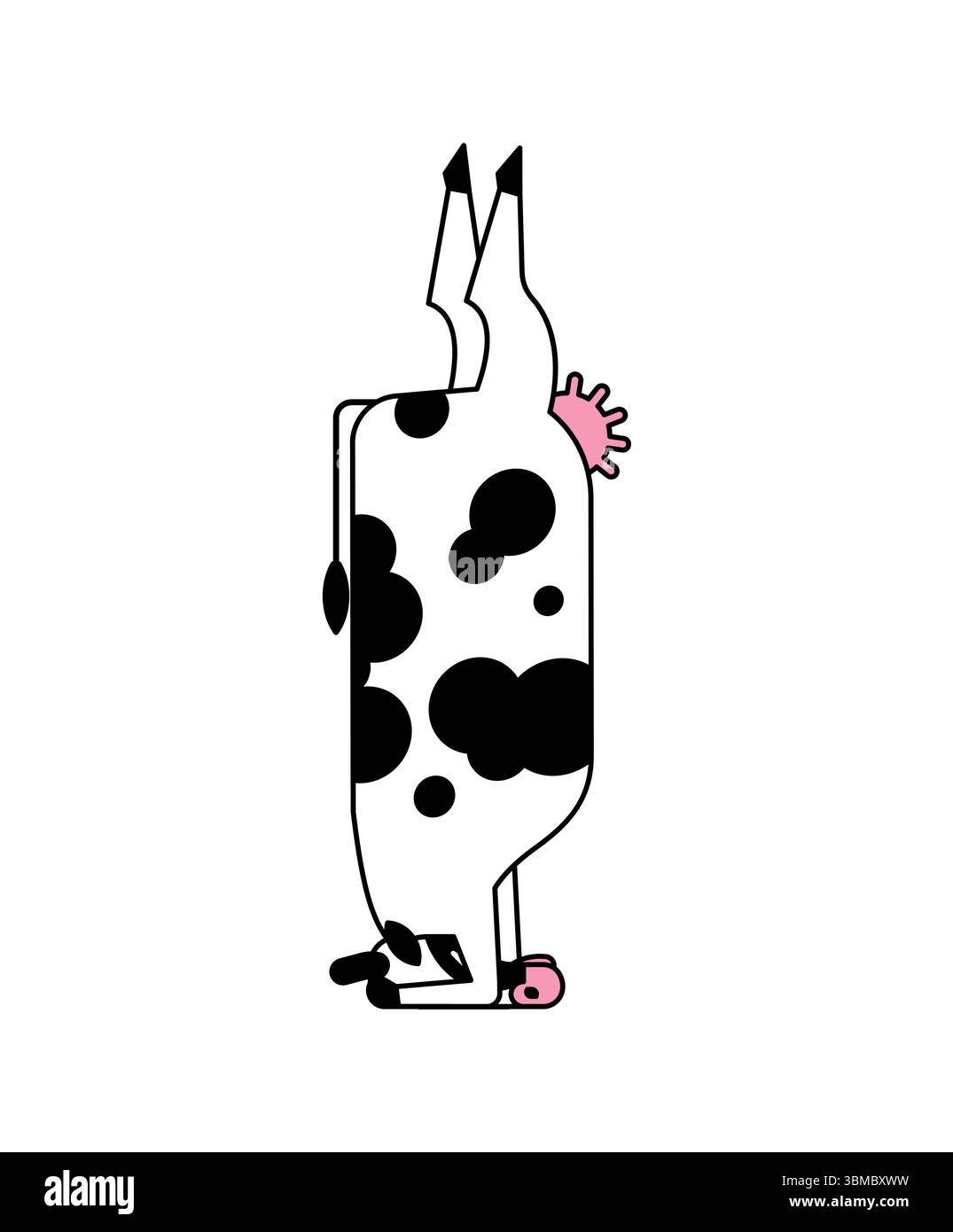 Yoga mucca. Yogi rurale. Mucche che fanno ginnastica rilassante. Il bestiame si rilassa Illustrazione Vettoriale