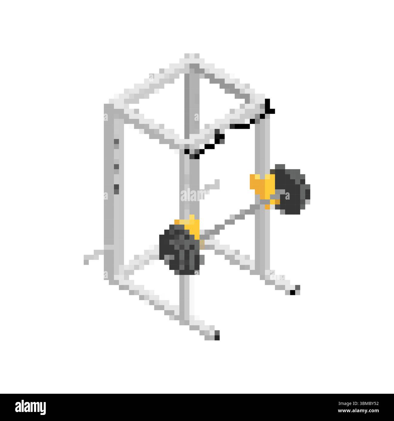 Power rack Machine pixel art. Macchina squat a 8 bit. Allenamento con pesi pixelati Illustrazione Vettoriale
