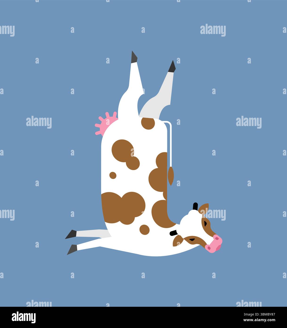 Yoga mucca. Yogi rurale. Mucche che fanno ginnastica rilassante. Il bestiame si rilassa Illustrazione Vettoriale
