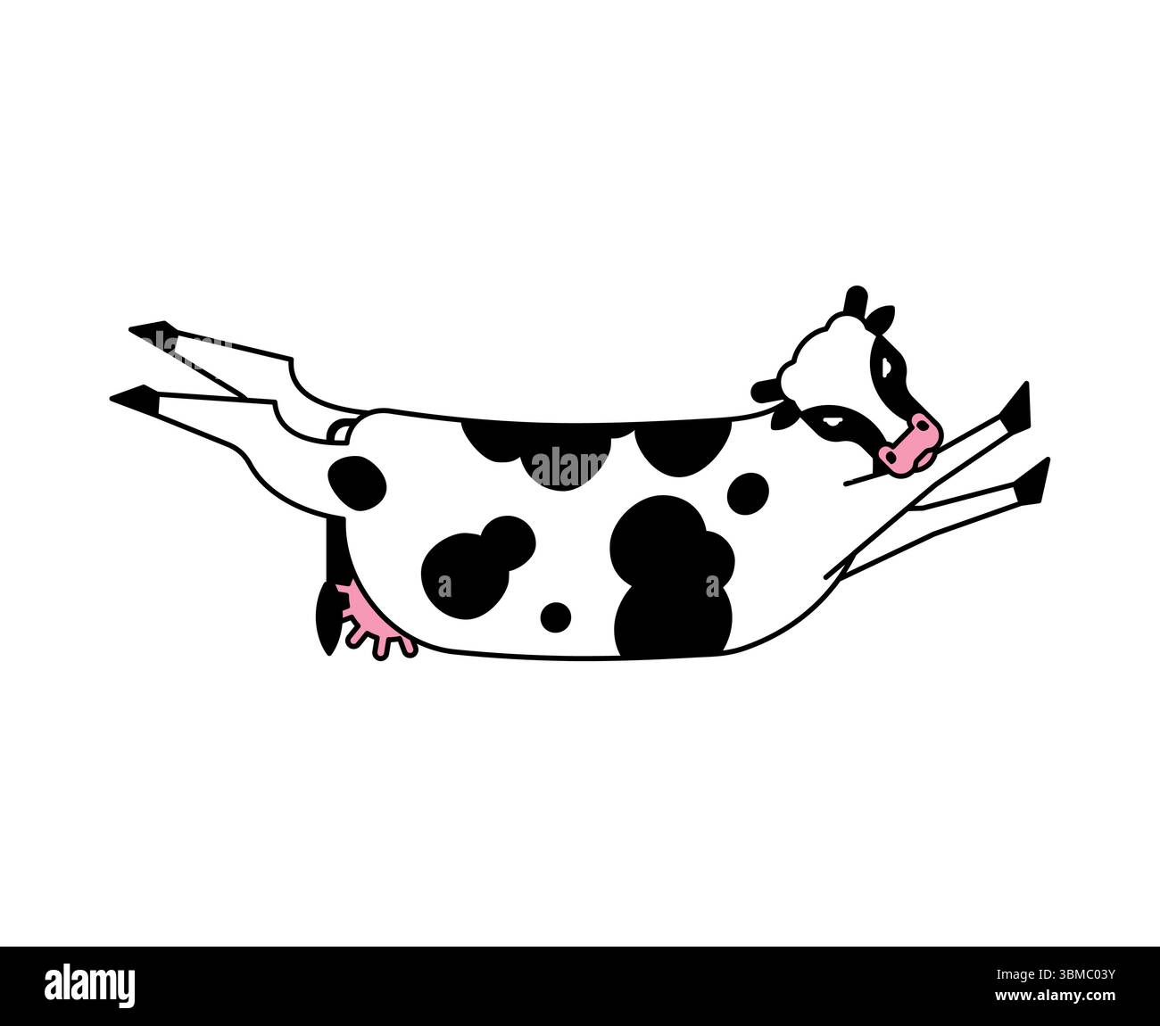 Yoga mucca. Yogi rurale. Mucche che fanno ginnastica rilassante. Il bestiame si rilassa Illustrazione Vettoriale