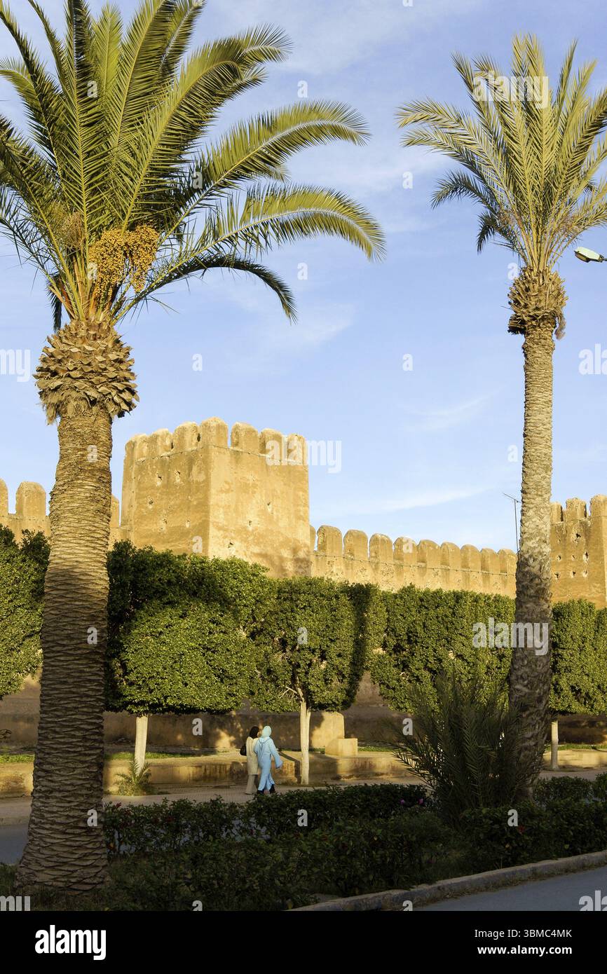 Taroudant, muri di adobe. Sous Valley, Anti Atlante Marocco Foto Stock