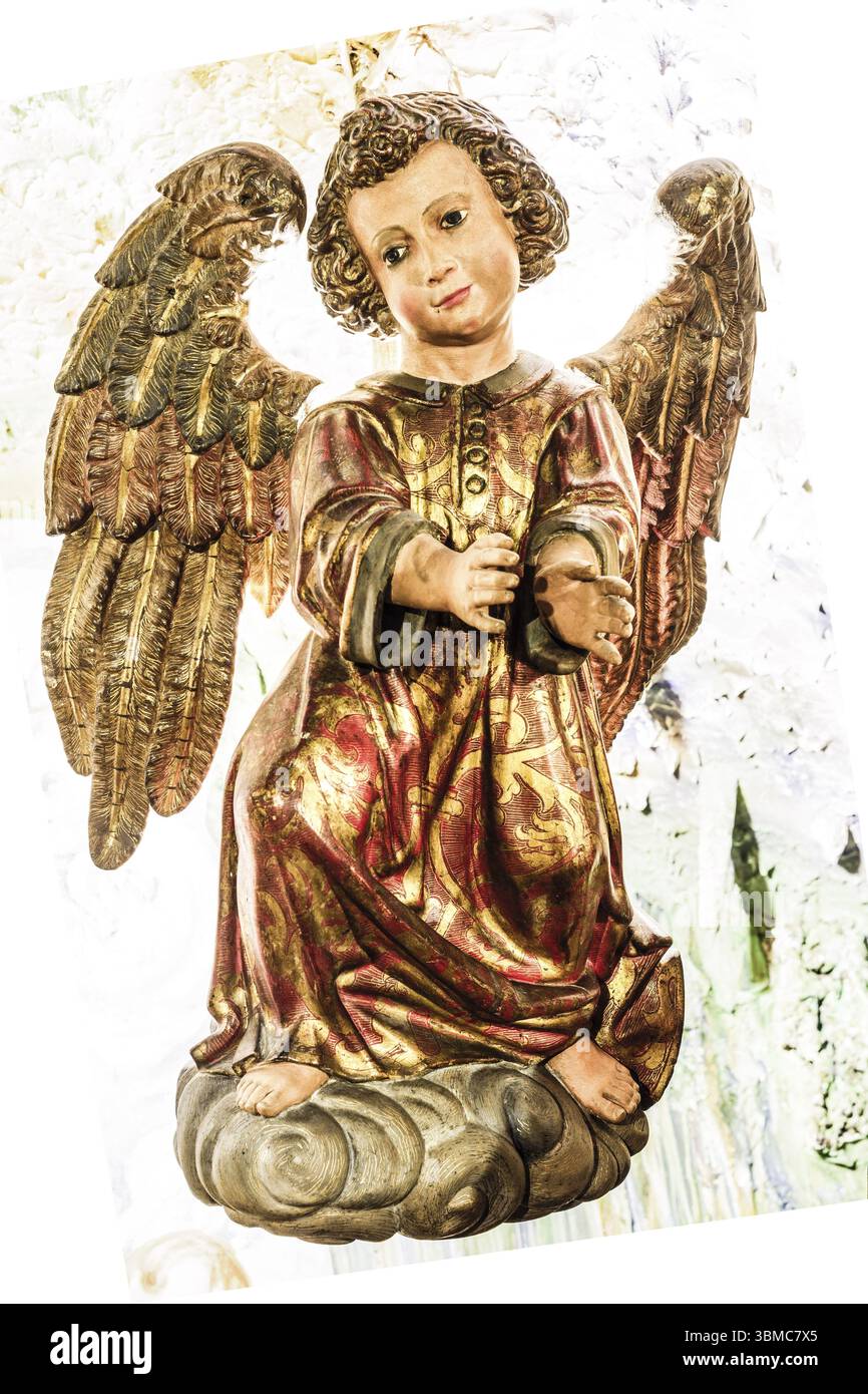 Angelo, Convento di San Buenaventura, Cappella della Natività della stessa chiesa, Llucmajor, Maiorca, Isole Baleari, Spagna, Europa Foto Stock