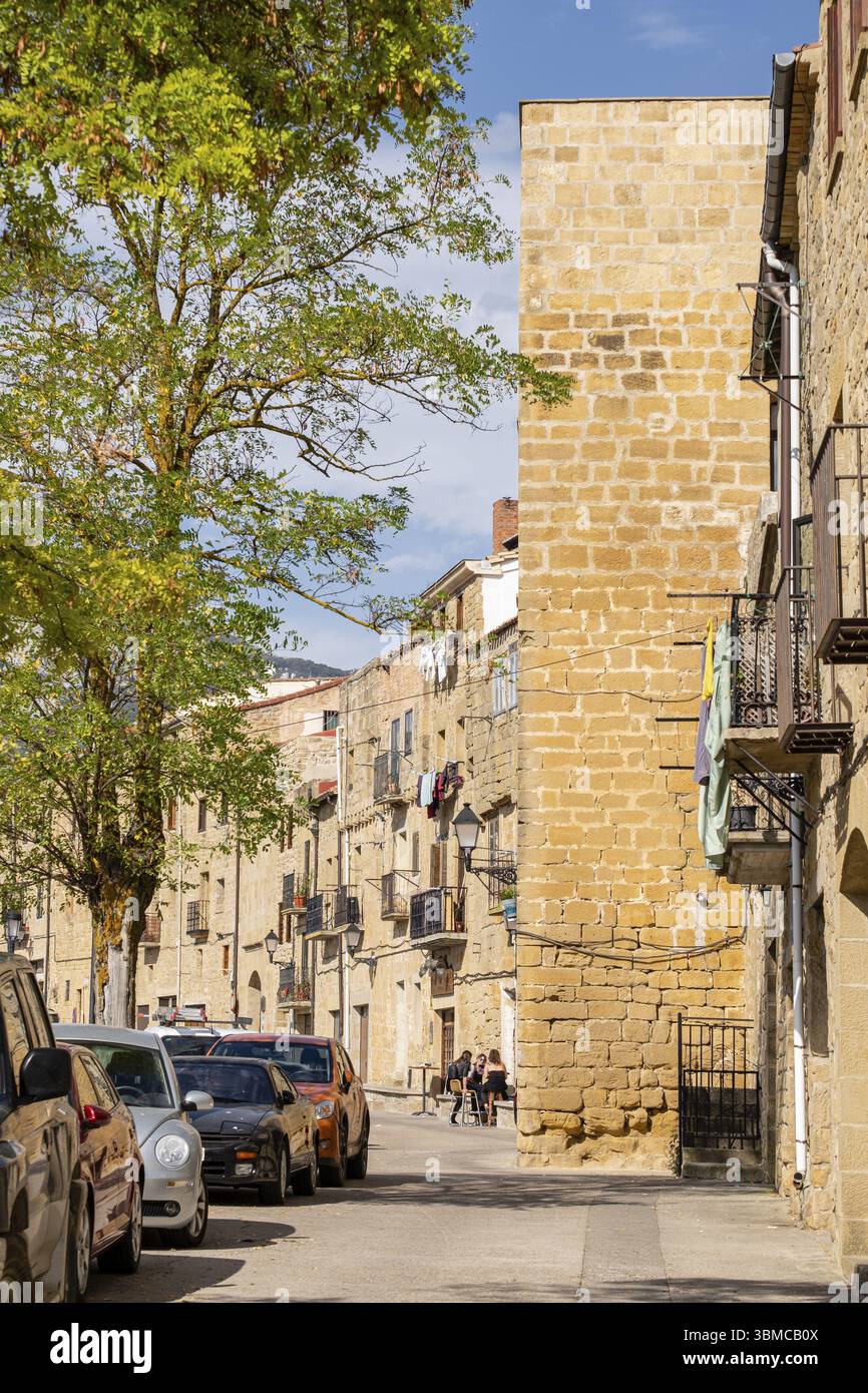 Muro ad anello LaGuardia, Alava, Paesi Baschi, Spagna, Europa Foto Stock