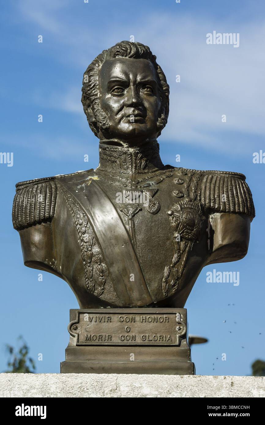 Bernardo OÂ´Higgins Riquelme, 1778-1842, Achao, arcipelago Chiloe, provincia di Chiloe, regione di Los Lagos, Patagonia, Repubblica del Cile, Sud America Foto Stock