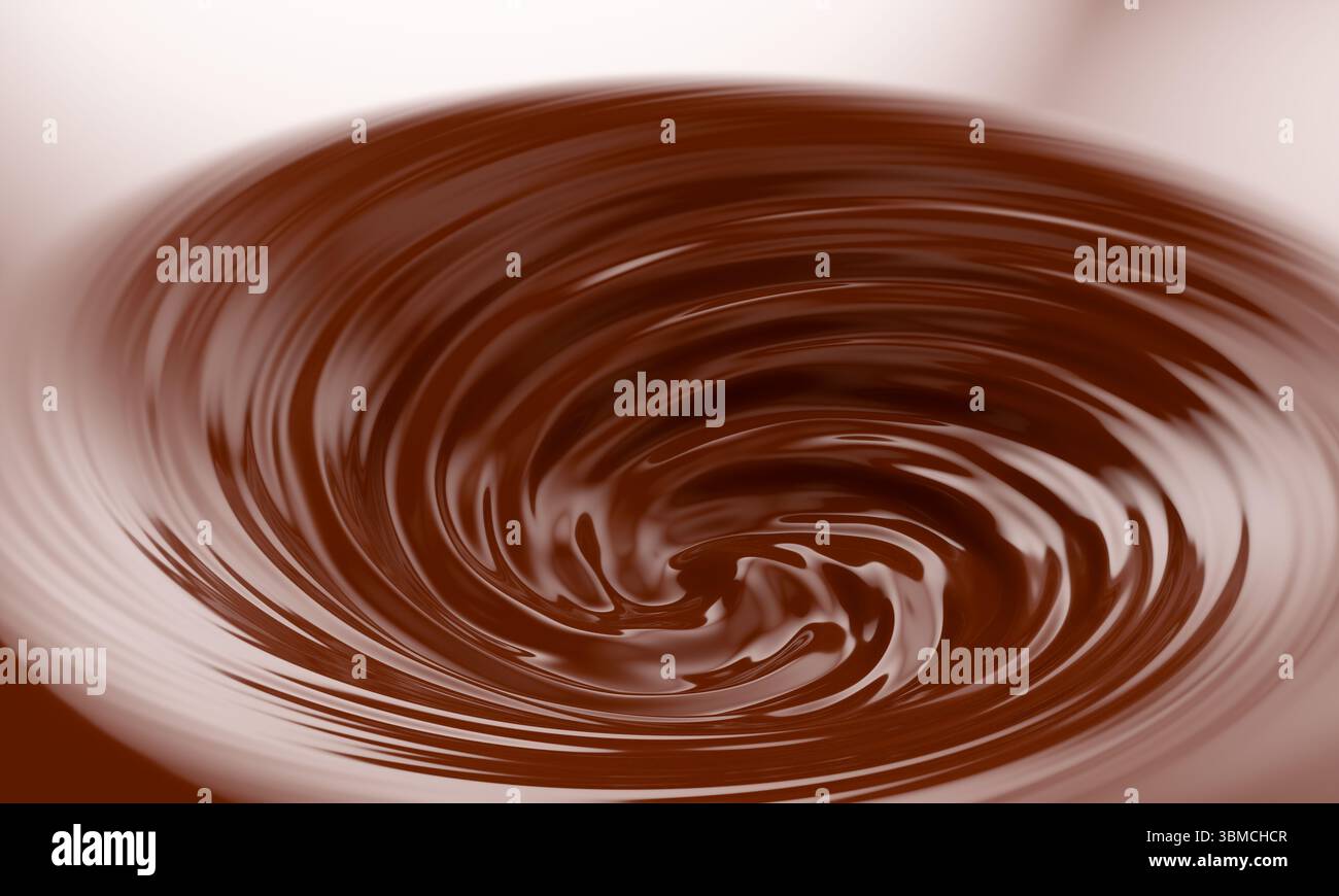 turbolenza al cioccolato fuso. rendering 3d. Foto Stock