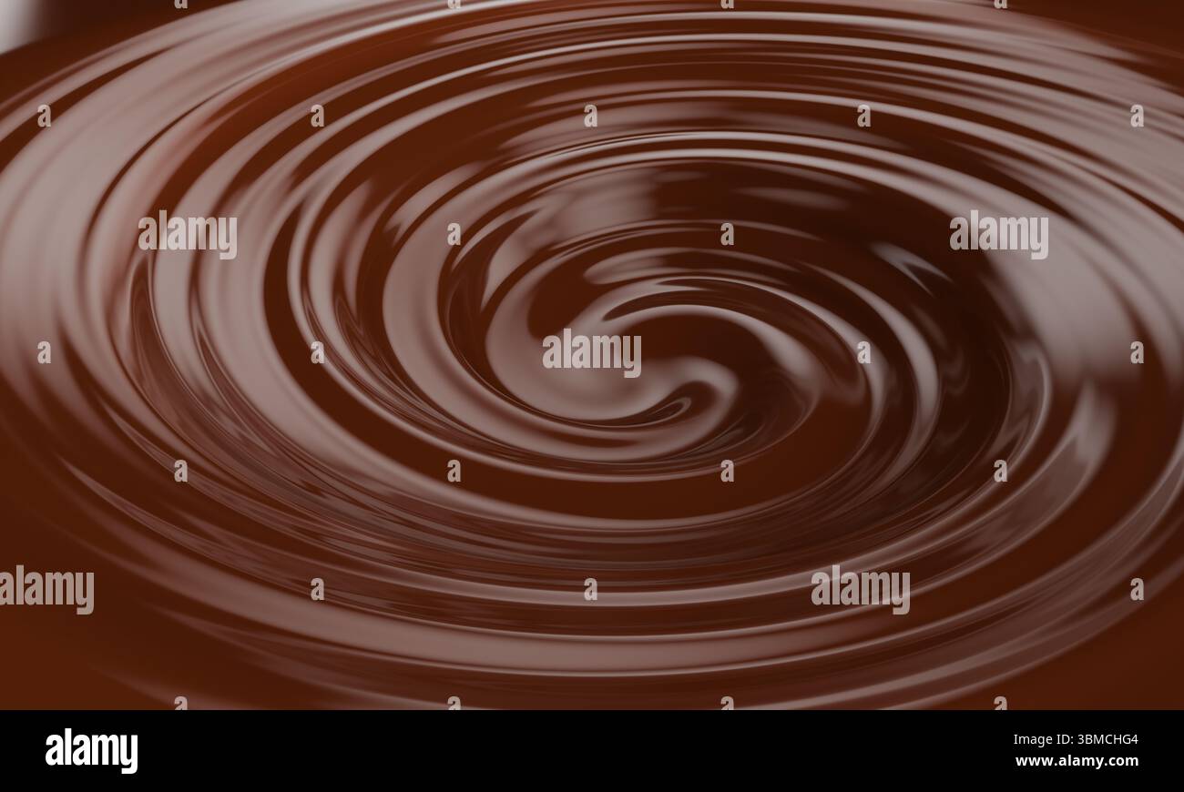 turbolenza al cioccolato fuso. rendering 3d. Foto Stock