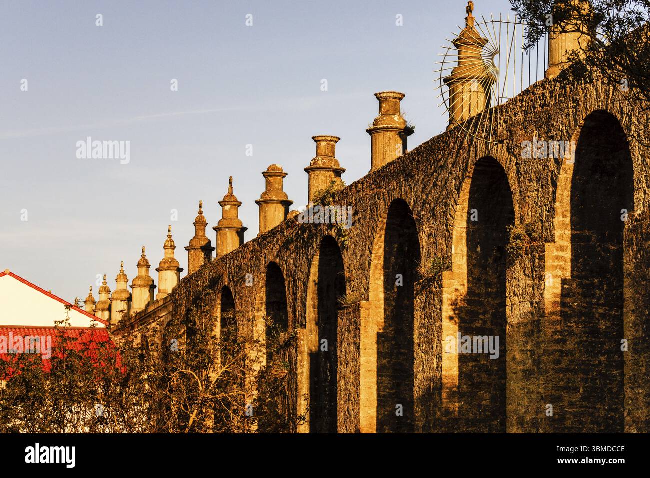 Acquedotto Pegoes, convento di Cristo, anno 1162, patrimonio dell'umanità, Tomar, distretto di Santarem, Medio Tejo, regione centrale, Portogallo, Europa Foto Stock