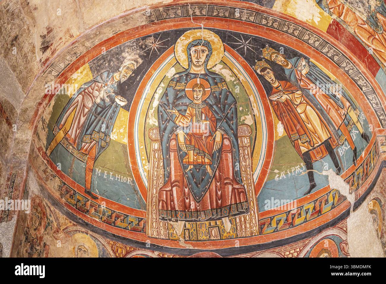 Abse di Santa Maria de Tauell, XII secolo, Chiesa di Santa Maria de Tauell, Valle del Boi, MNAC, Barcellona, â€‹â€‹Catalogna, Spagna, Europa Foto Stock