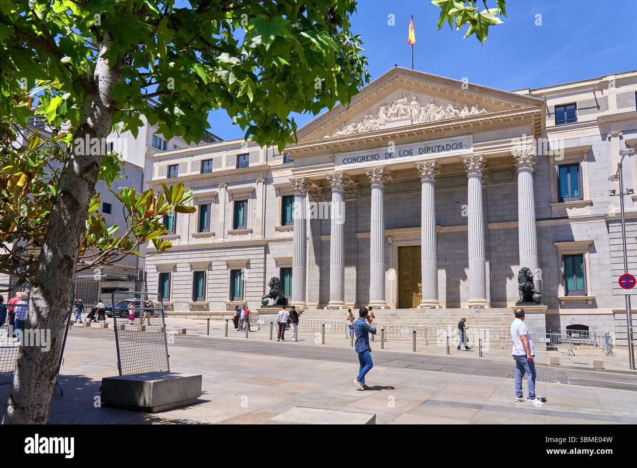 Congresso dei deputati, Plaza de las Cortes, Madrid, Spagna Foto Stock