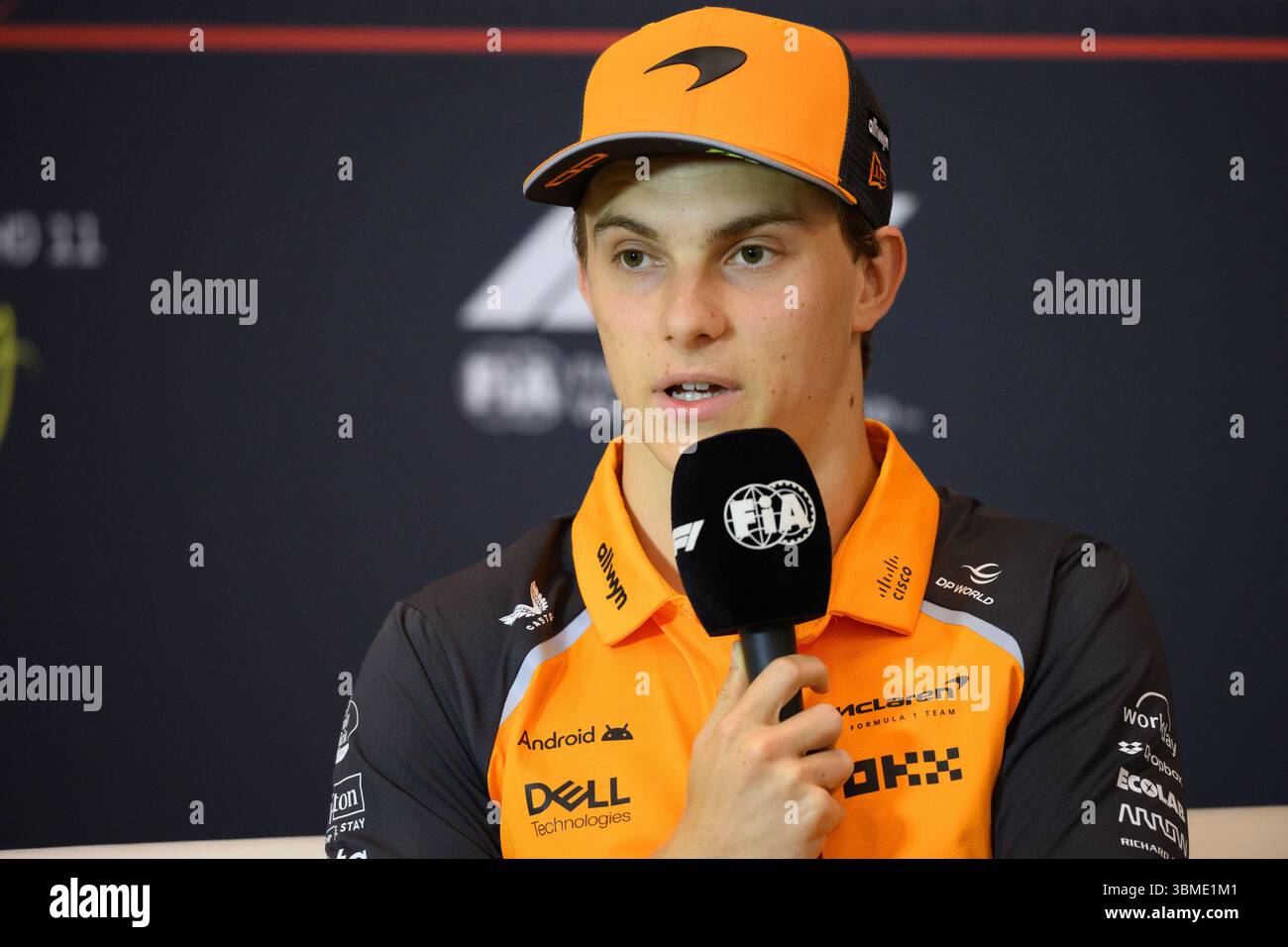 Spielberg, Austria. 26 giugno 2025. Oscar PIASTRI (AUS), alla guida del team McLaren F1, durante la conferenza stampa del 2025 MSC CRUISES AUSTRIAN GP al Red Bull Ring di Spielberg (Stiria, Austria). Il GP d'Austria è l'11° round del Campionato del mondo FIA F1 2025. Crediti: Riccardo Righetti/Alamy Live News Foto Stock