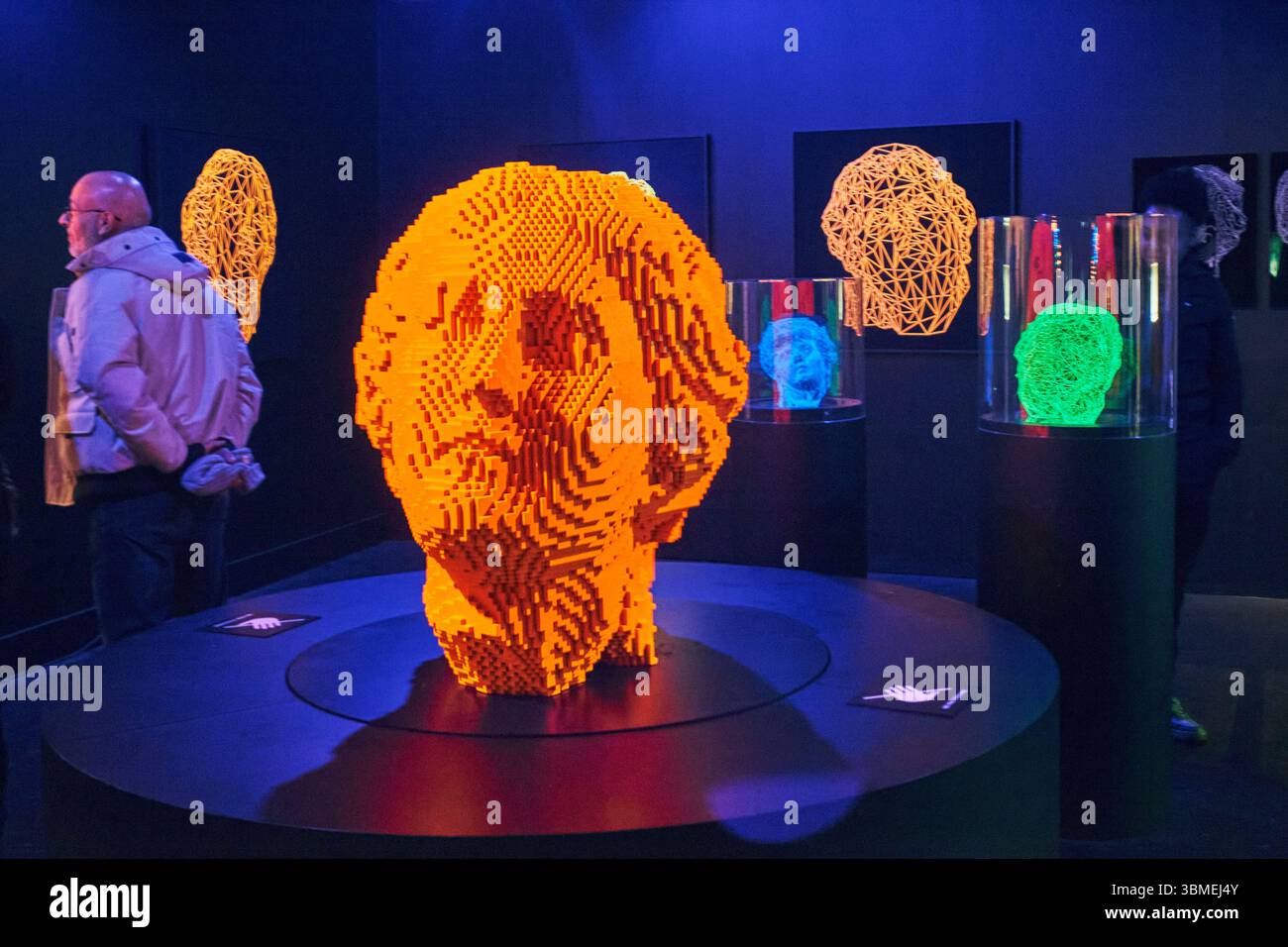 Francia, Parigi, Grand Palais immersivo nei locali dell'Opera Bastille, mostra pixel dedicata a Miguel Chevalier, esperienza interattiva con l'universo creativo dell'intelligenza artificiale Foto Stock