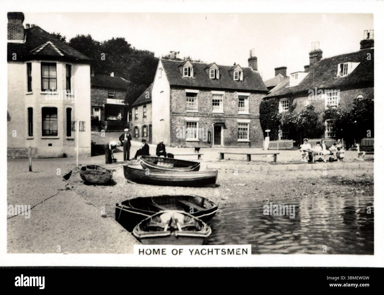 Casa di diportisti - Hamble, Hampshire, Inghilterra. Dalla serie "Coastwise" di carte per sigarette pubblicate nel 1939 da J.A. Pattreiouex Ltd., una società di tabacco con sede a Manchester, nota per la produzione del marchio Senior Service. Foto Stock