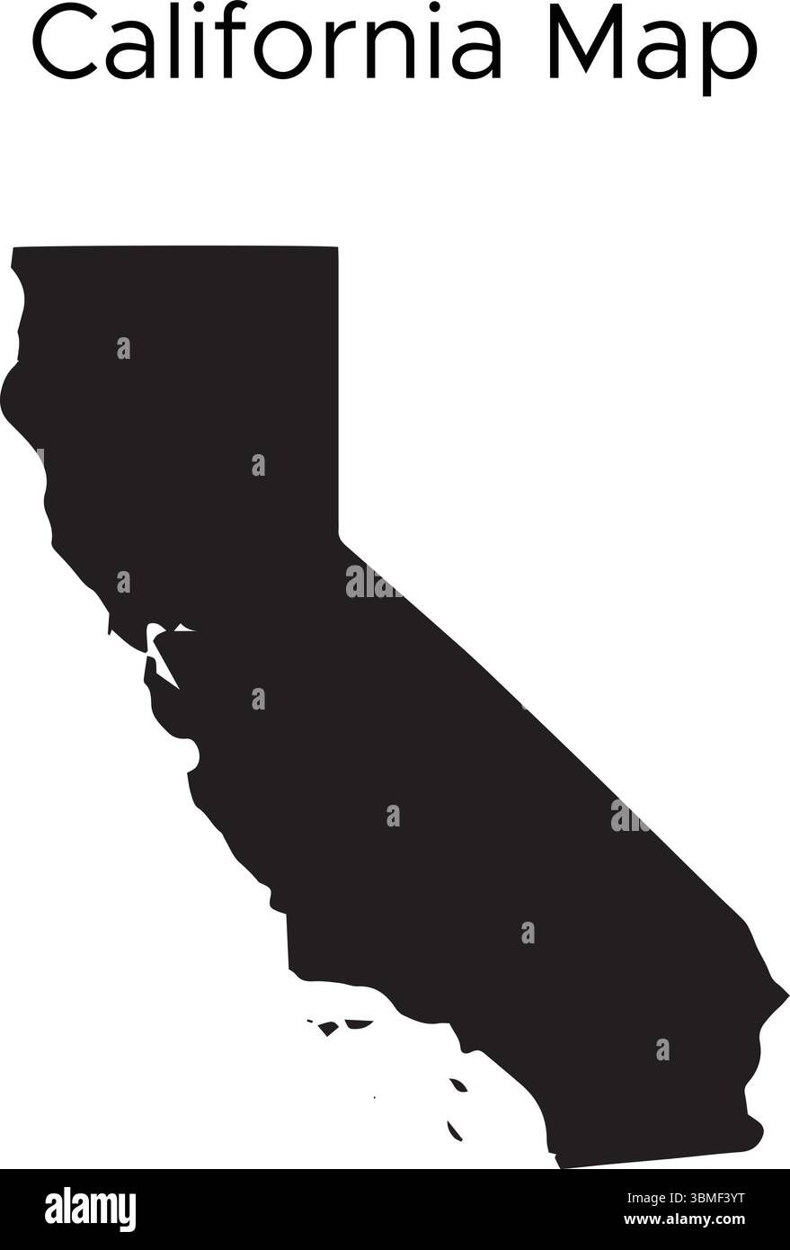 Mappa vettoriale della California isolata su sfondo bianco Illustrazione Vettoriale