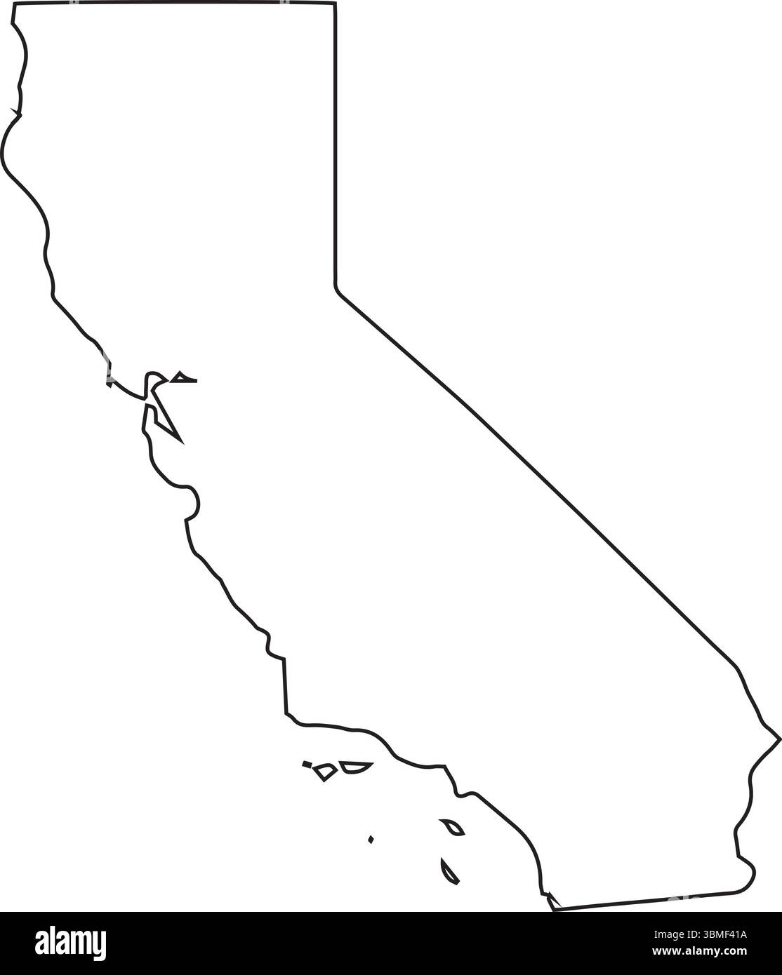 Mappa vettoriale della California isolata su sfondo bianco Illustrazione Vettoriale