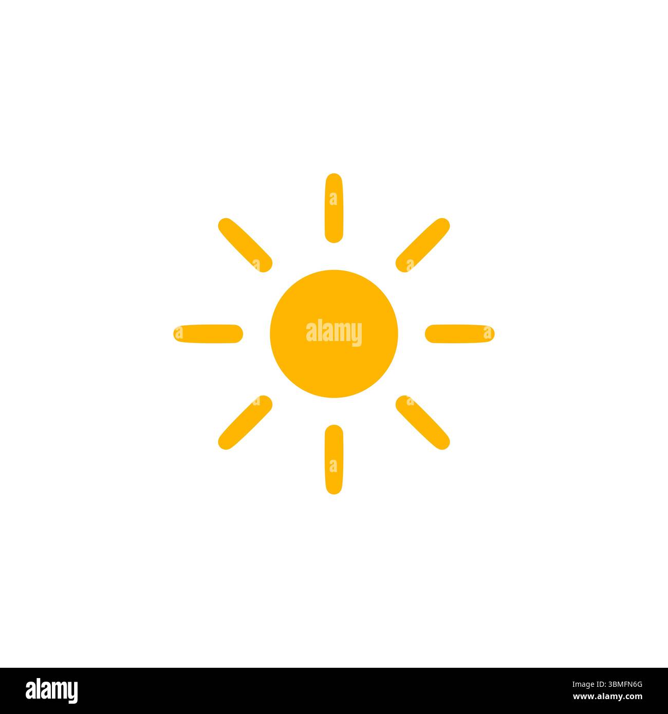 Stile minimal con logo Sun e raggi radianti. Ideale per vacanze estive, calore di luglio, vacanze di giugno, icone meteorologiche e Branding stagionale brillante. Vettore Illustrazione Vettoriale