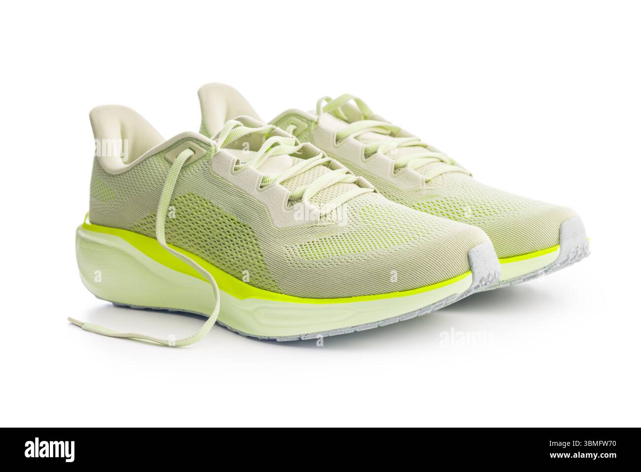 Scarpe da running sportive isolate su sfondo bianco. Foto Stock