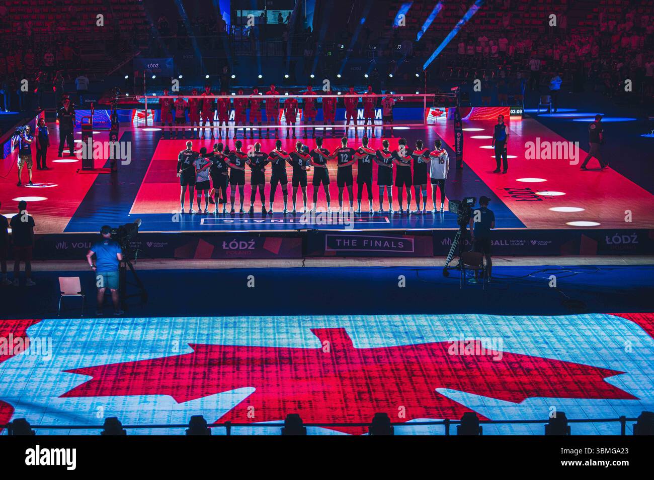Giappone vs Canada durante la partita maschile FIVB Volleyball Nations League 2024 del 27 giugno a Łódź, Polonia. Foto Stock