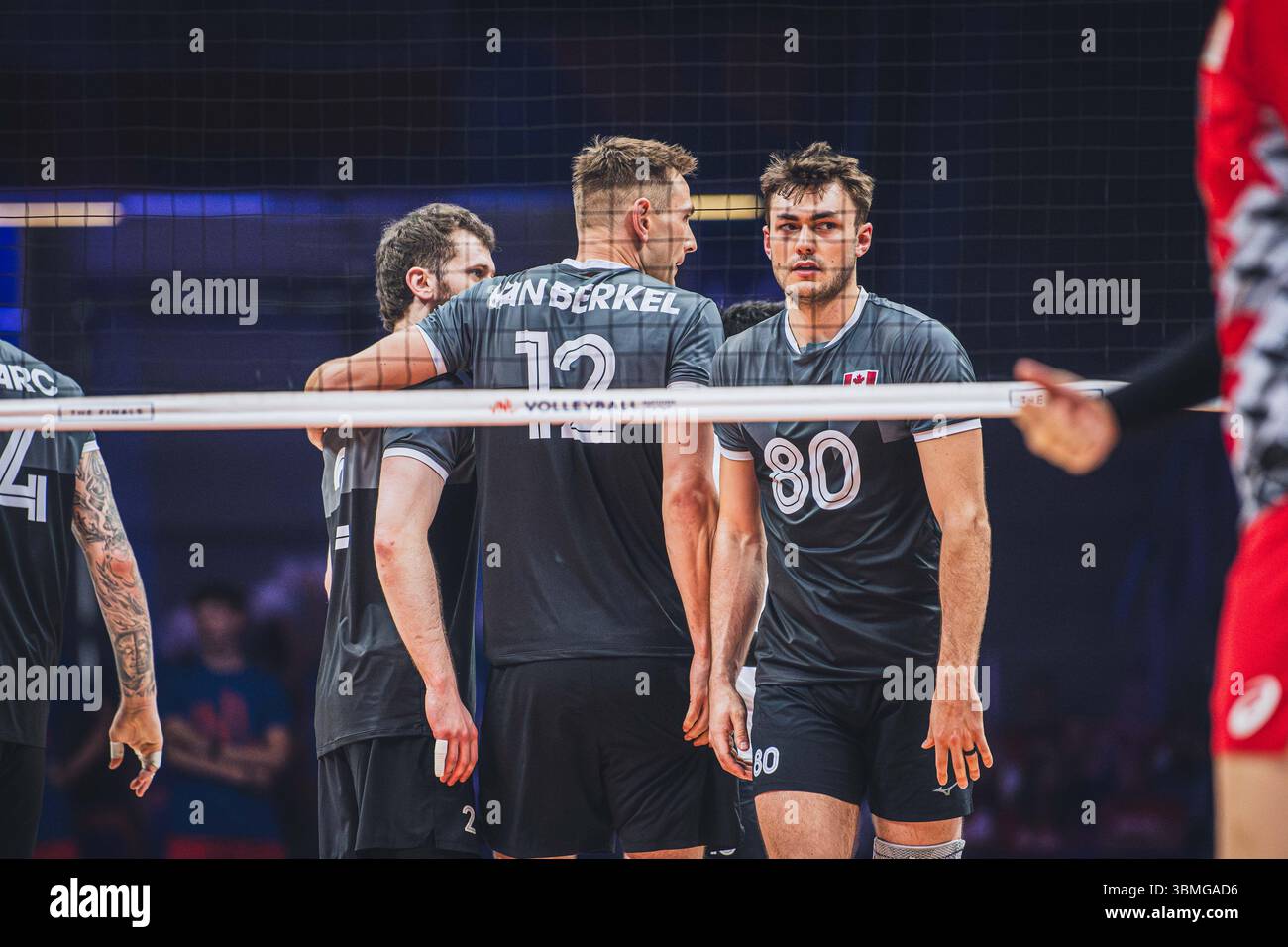 Giappone vs Canada durante la partita maschile FIVB Volleyball Nations League 2024 del 27 giugno a Łódź, Polonia. Foto Stock