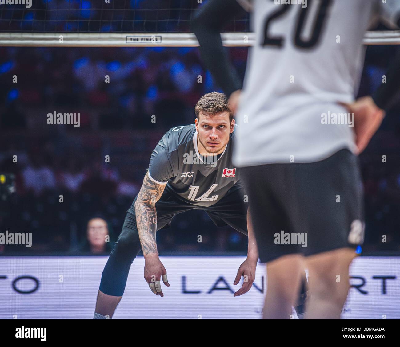 Giappone vs Canada durante la partita maschile FIVB Volleyball Nations League 2024 del 27 giugno a Łódź, Polonia. Foto Stock