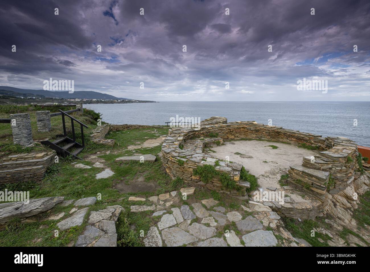 Castro de Fazouro, datato tra gli acronimi i e III d. C., Fazouro, comune di Foz, provincia di Lugo, Galizia, Spagna, Europa Foto Stock