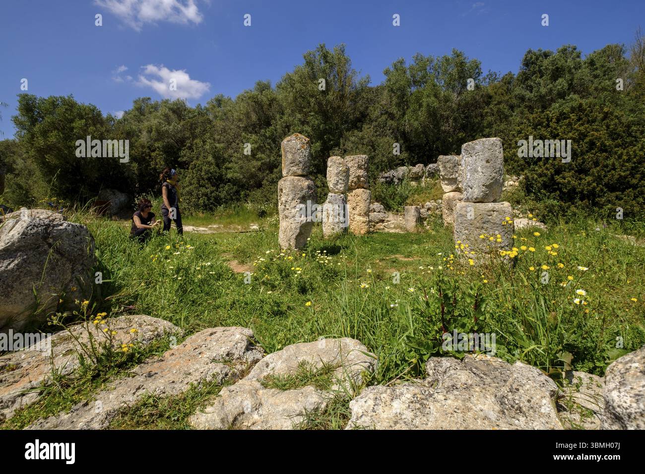 Son Corro, sito archeologico, santuario, situato nel comune di Costitx, risalente al periodo post-alayotico, s.V-II A.c, Costix, Mallorca, b Foto Stock