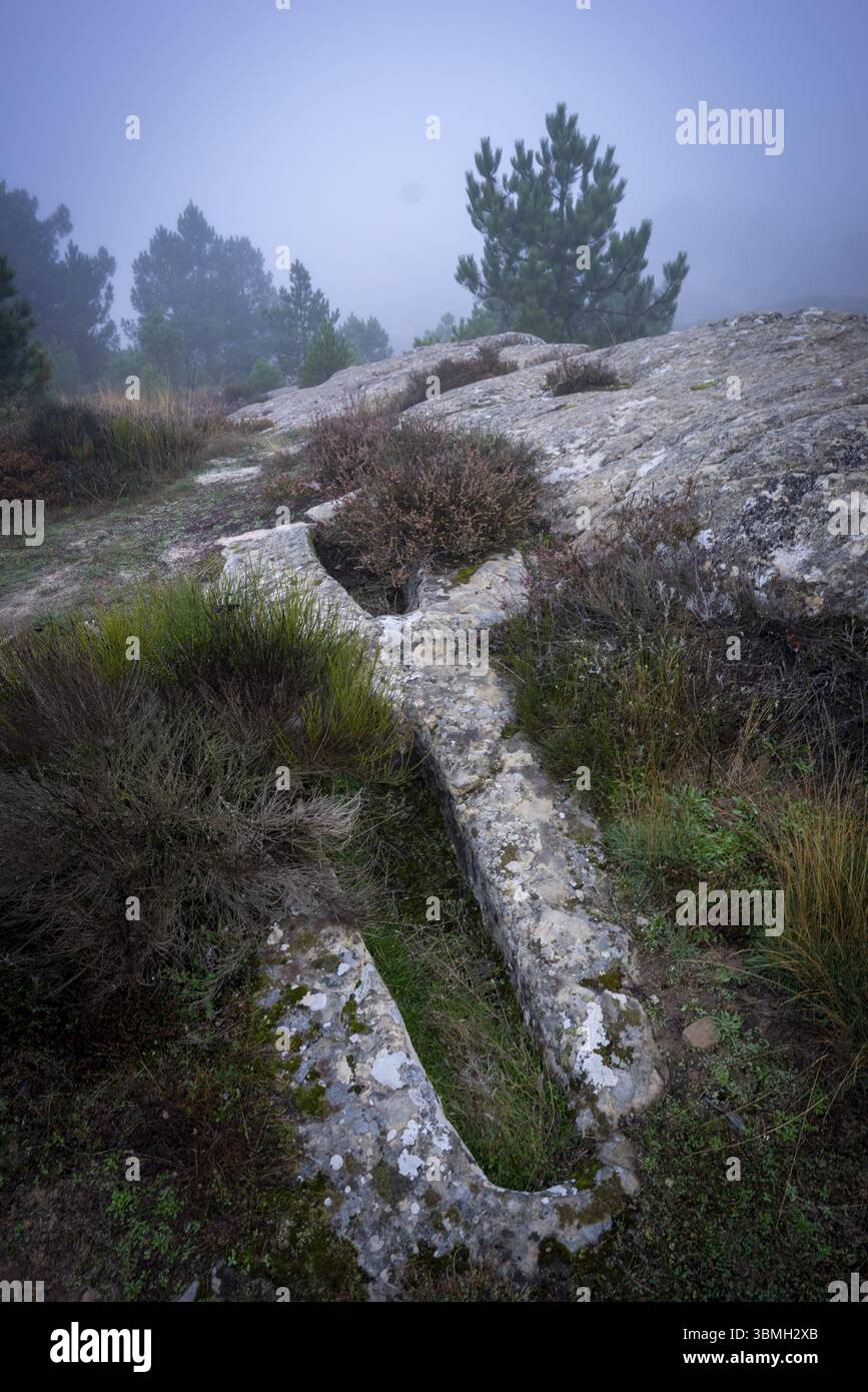 Necropoli di Santiuste a Corvio, Palencia, Comunità autonoma di Castiglia e León, Spagna, Europa Foto Stock