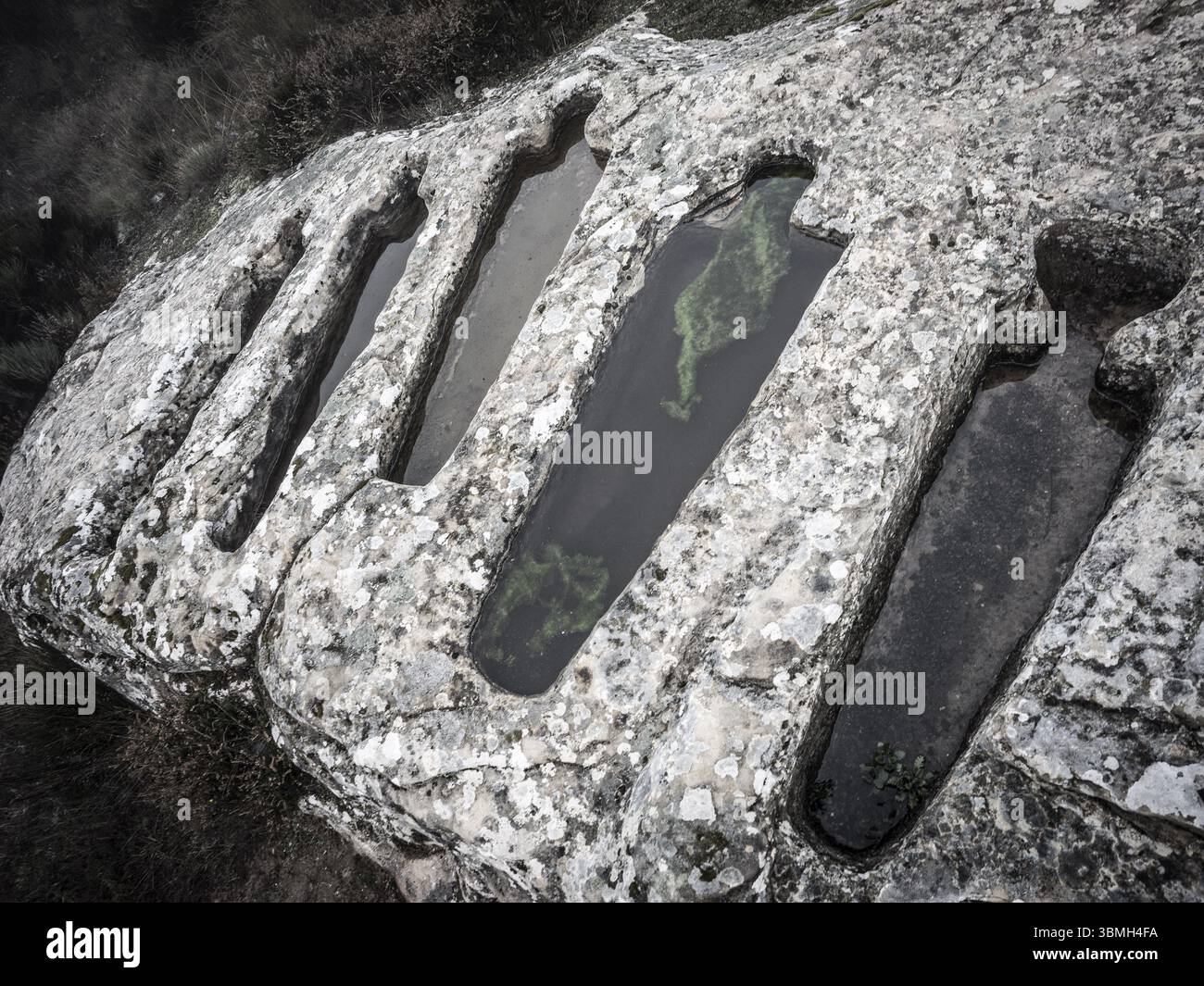 Necropoli di Santiuste a Corvio, Palencia, Comunità autonoma di Castiglia e León, Spagna, Europa Foto Stock