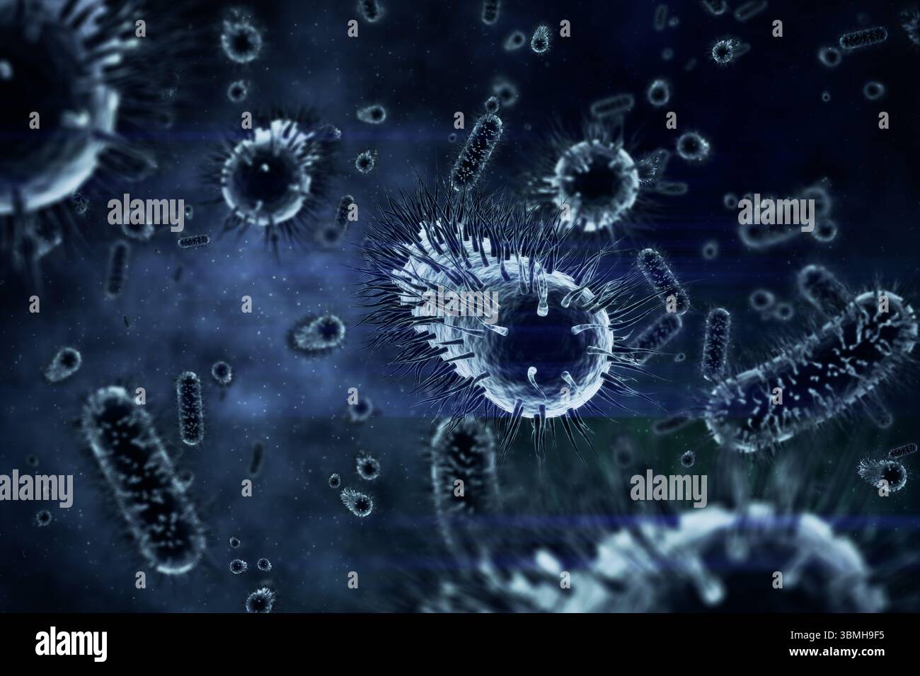 Immagine digitale del batterio Foto Stock