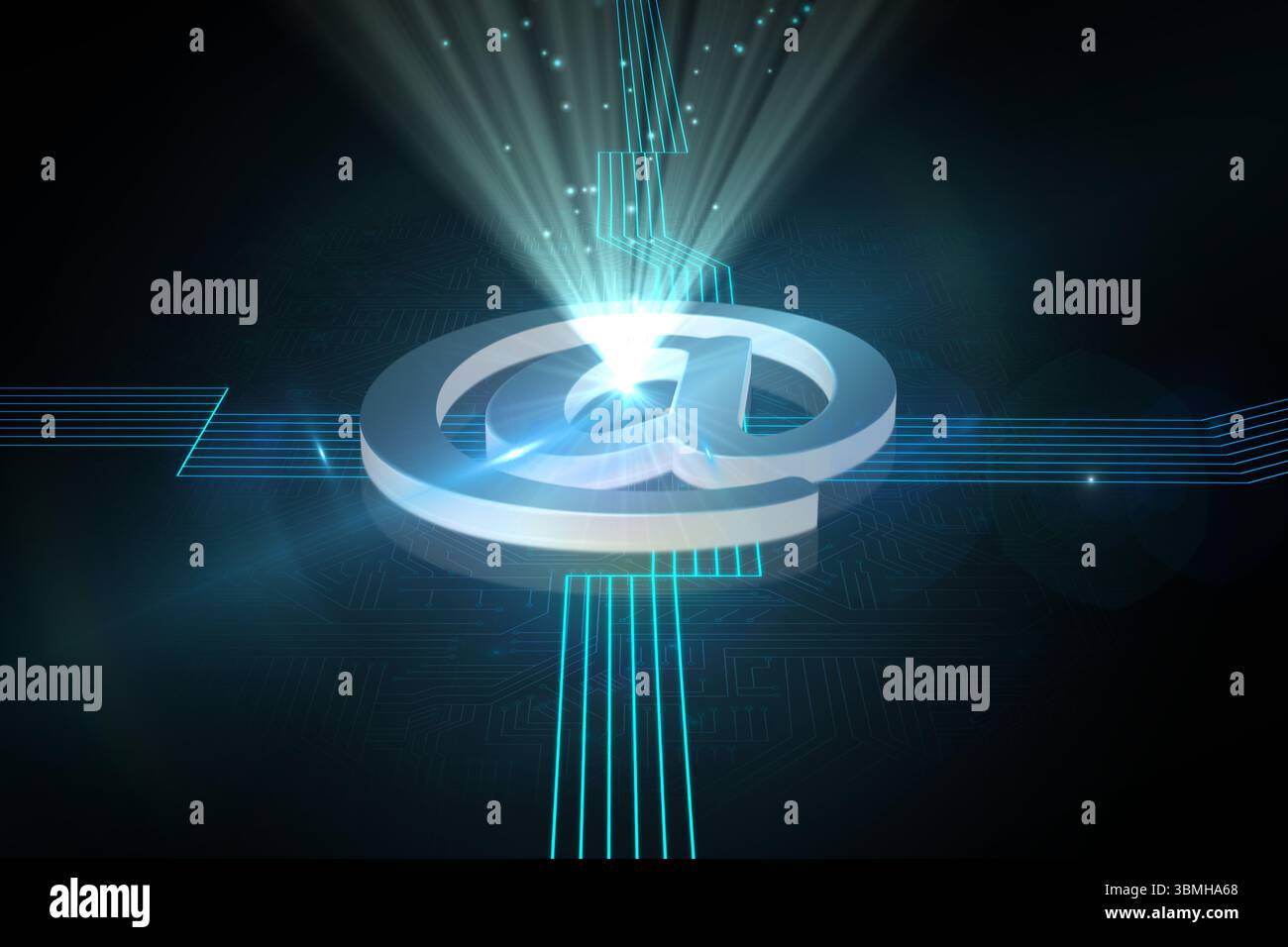 Incandescente a icona su sfondo nero Foto Stock