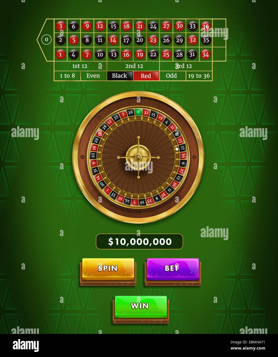 Ruota della roulette, primo piano Foto Stock