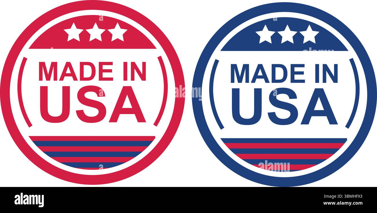 Coppia di sigilli di certificazione Made in USA Illustrazione Vettoriale