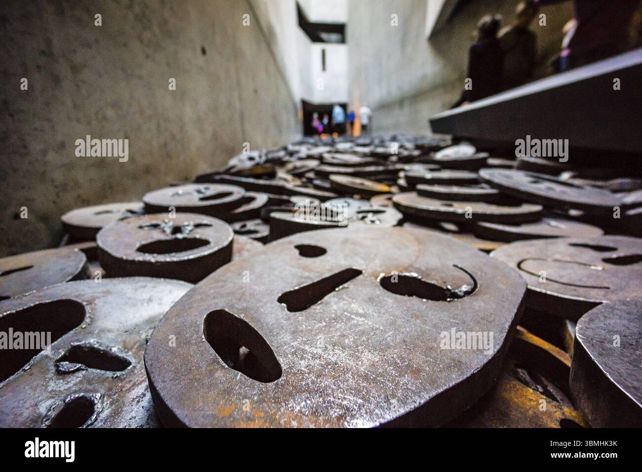 Shalechet, -Fallen Leaves-, installazione artistica di Menashe Kadishman, Jewish Museum Berlin, progettato dall'architetto polacco Daniel Libeskinds, Berlino, tedesco Foto Stock