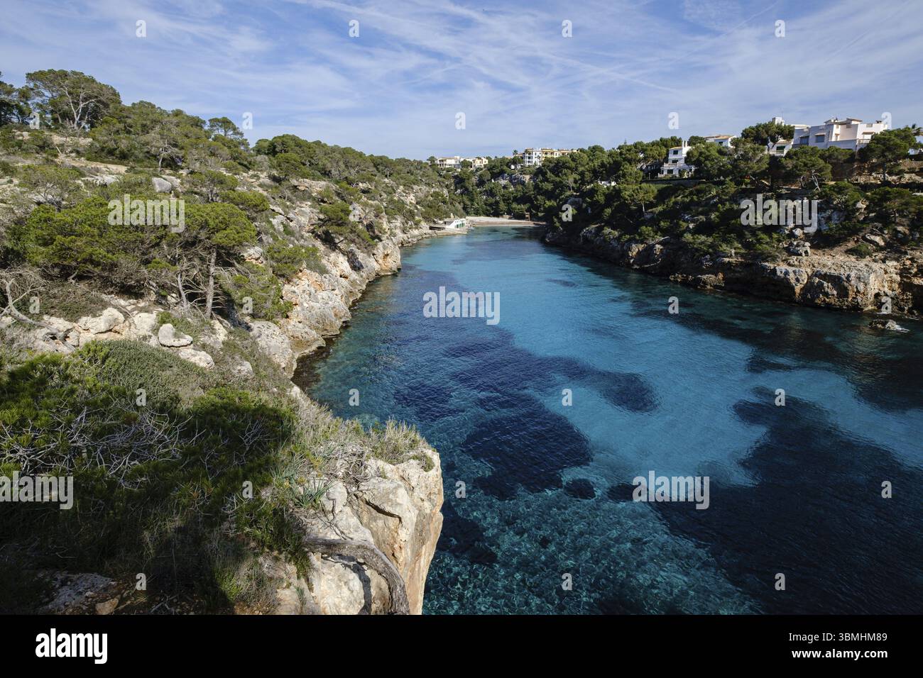 Cala pi, Llucmajor, Maiorca, Isole Baleari, Spagna, Europa Foto Stock