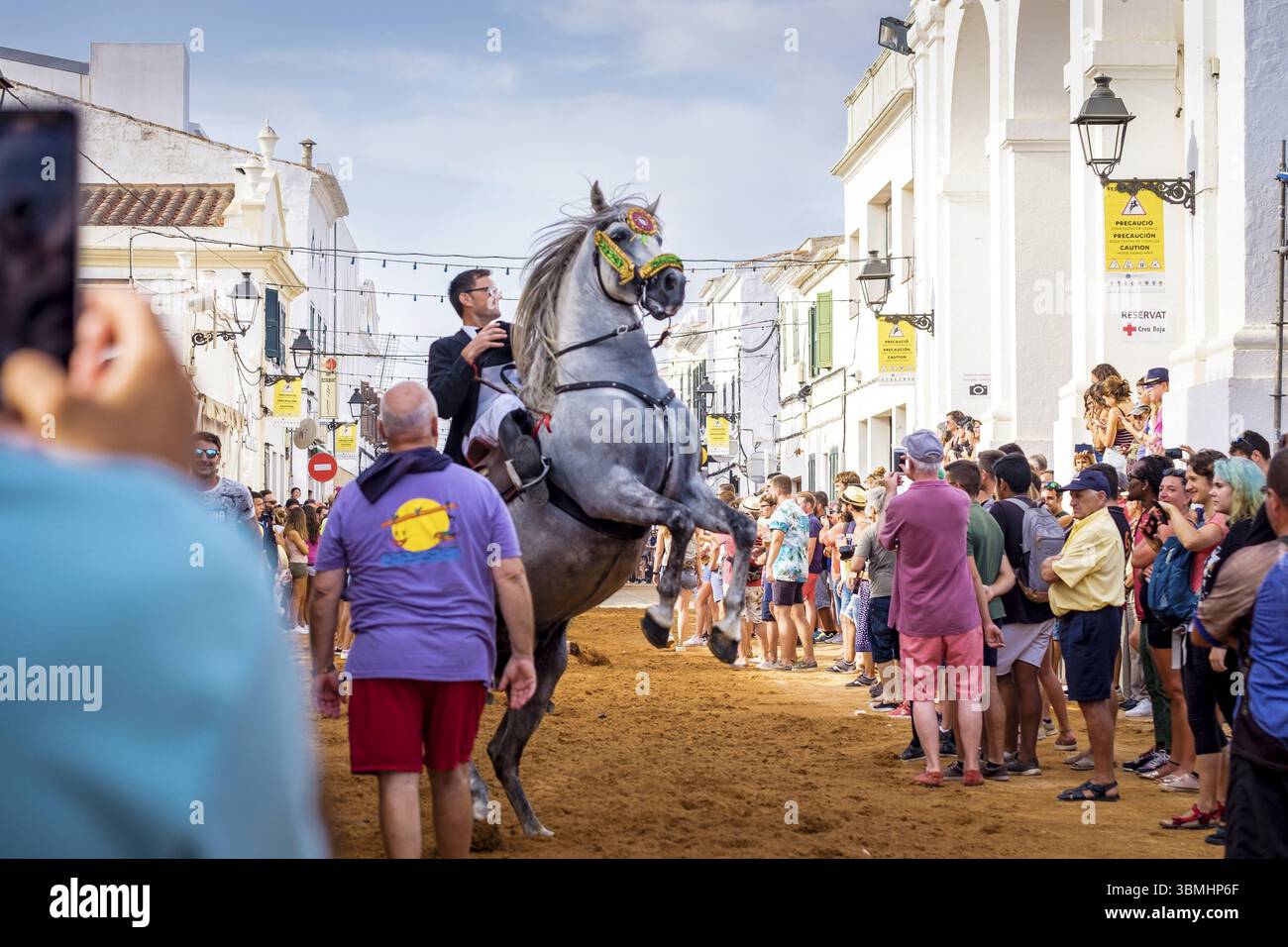 Caixers cavalcade of Recollection, Colcada, Sant lluis, Sant Lluis festivities, Minorca, isole baleari, Spagna, Europa Foto Stock