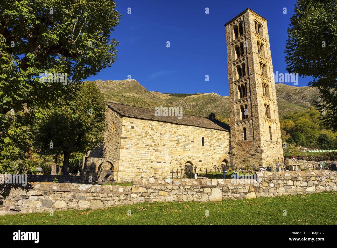 Sant Climent de Tauell, Valle del Bohi (la Vall de Boi) regione catalana dell'alta Ribagorza, provincia di Lerida, Spagna, Europa Foto Stock