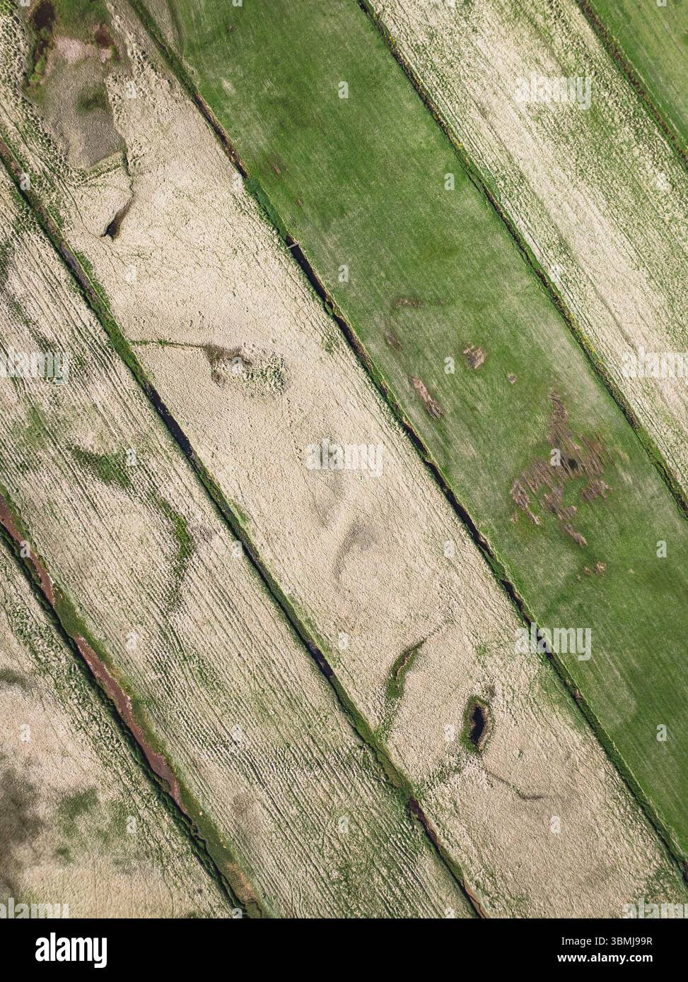 Modelli su banchi di sabbia da una prospettiva aerea Foto Stock