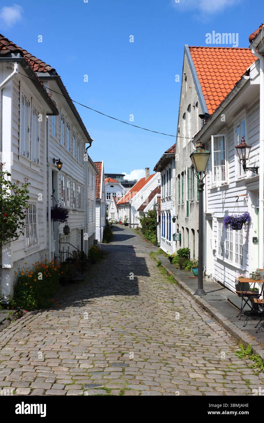 Centro storico di legno a Stavanger, Norvegia Foto Stock