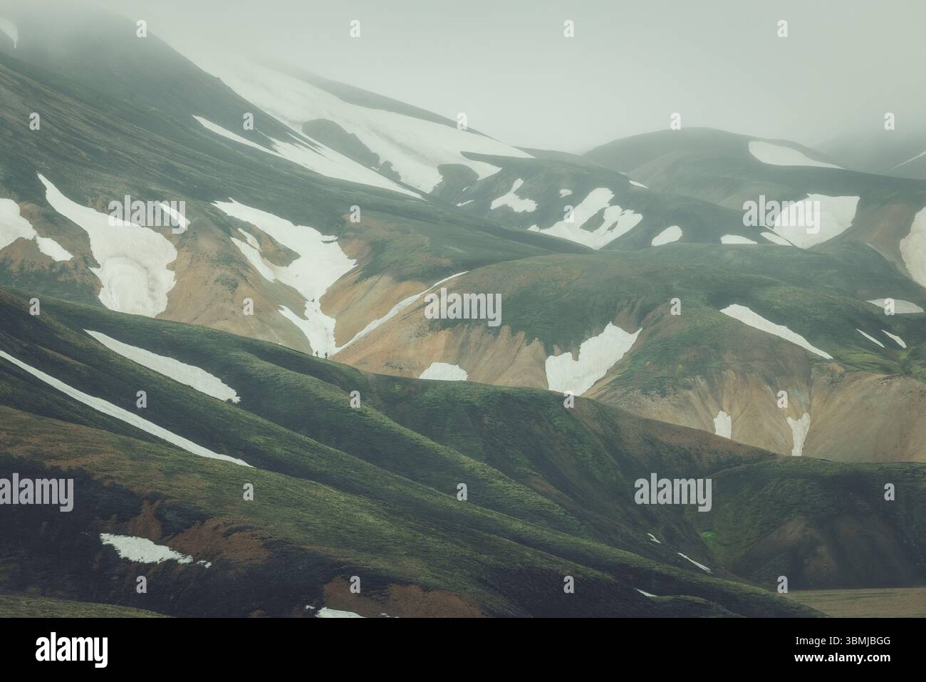 Montagne di Landmannalaugar dalla vista aerea Foto Stock