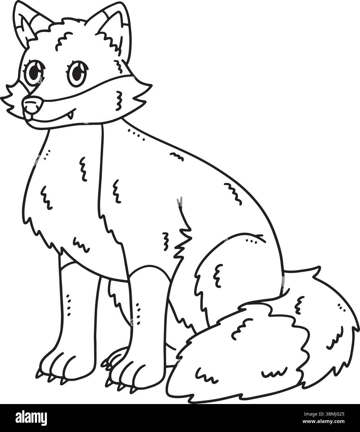 Una pagina colorata carina e divertente di una Fox animale della foresta. Offre ore di divertimento colorato per i bambini. Colorare questa pagina è molto facile. Adatto per litt Illustrazione Vettoriale