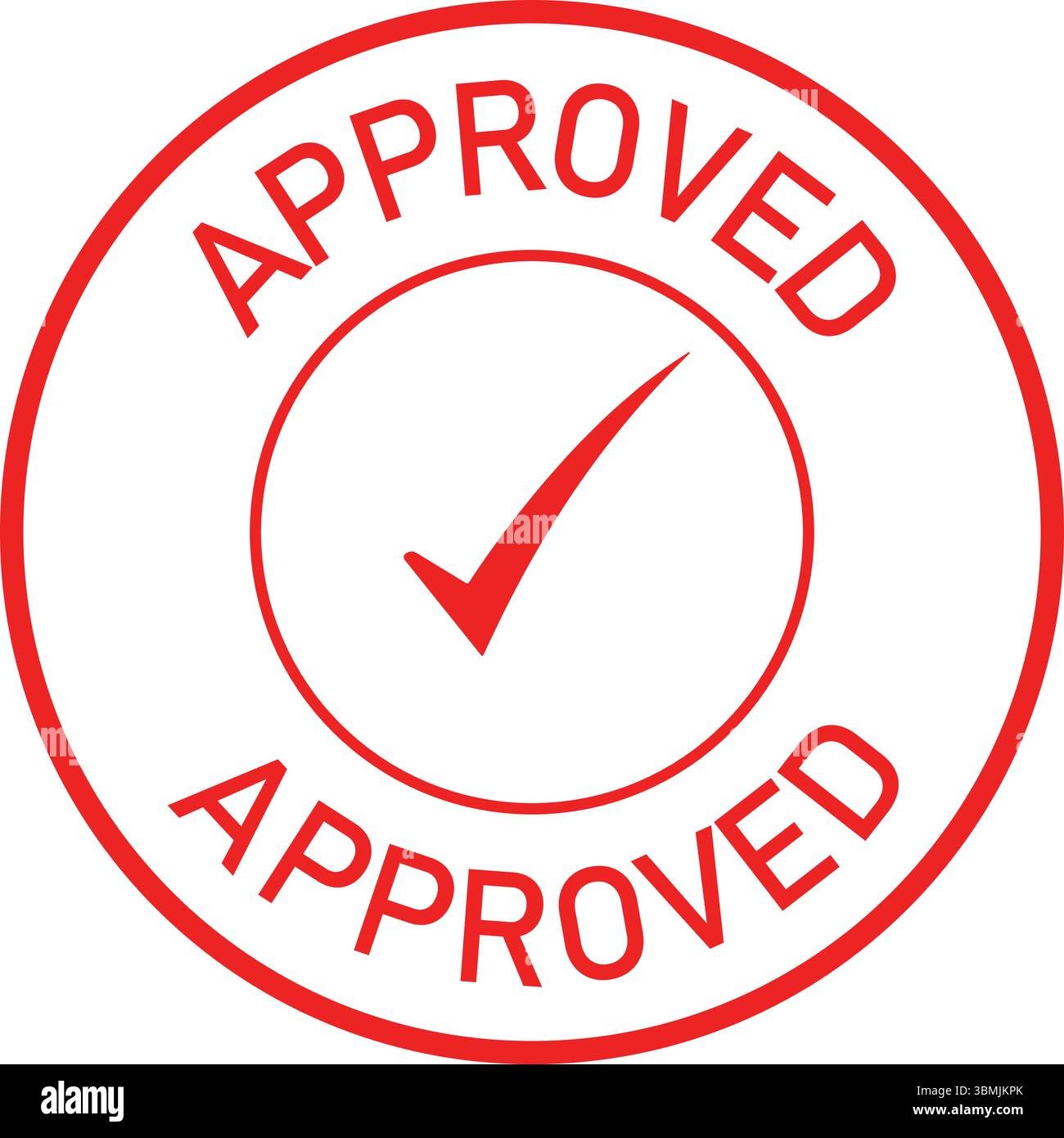 timbro in gomma approvato timbro approvato rosso Illustrazione Vettoriale