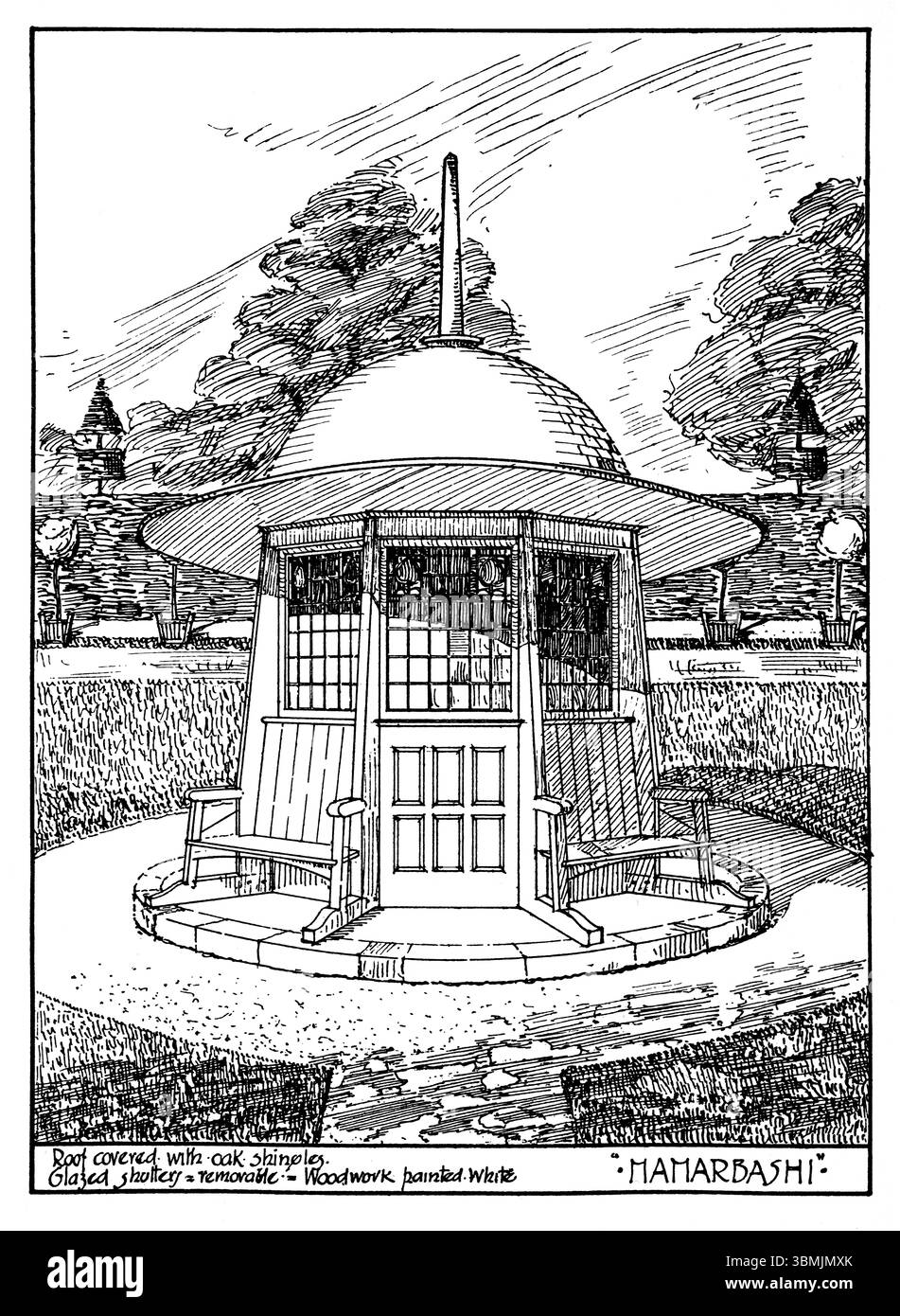 Progetto per una piccola casa estiva con giardino edoardiano di C P Carter da Studio Magazine 1903 Foto Stock