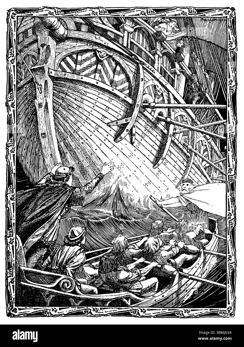 The White Ship, illustrazione da A Child's History of England, dell'illustratore Patten Wilson, da Studio Magazine 1903 Foto Stock