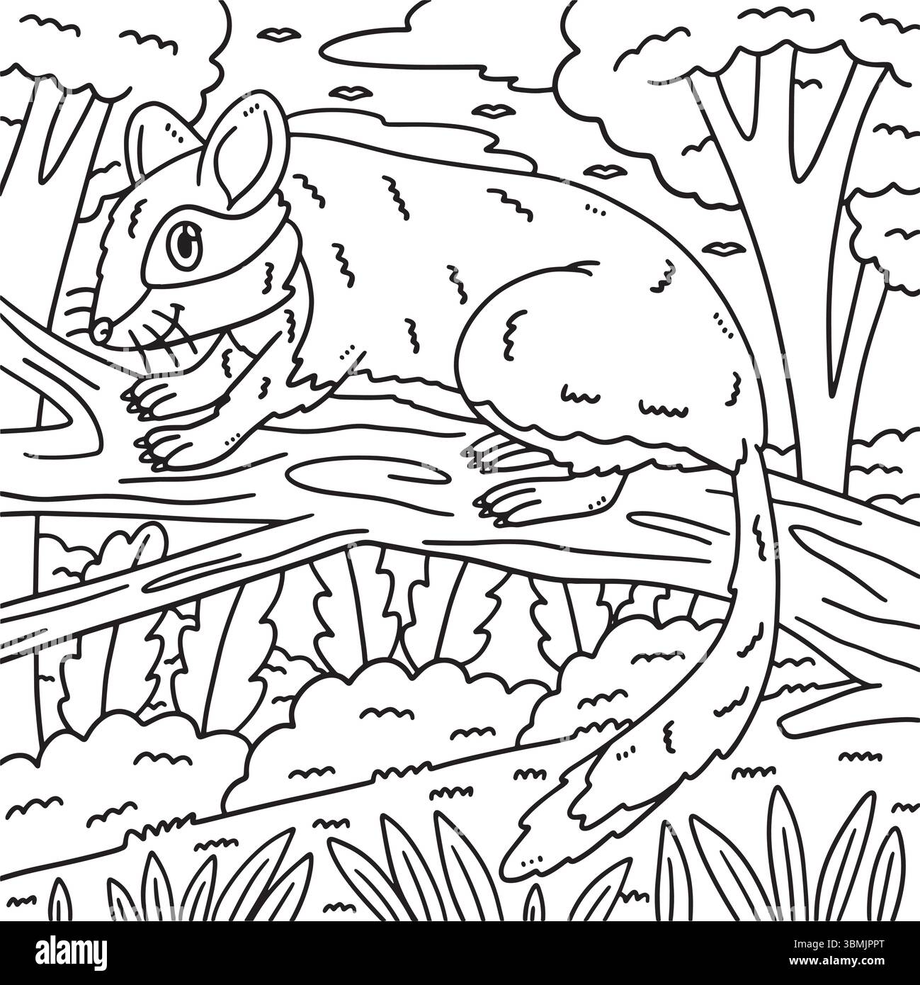 Una pagina colorata carina e divertente di un topo del giardino degli animali della foresta. Offre ore di divertimento colorato per i bambini. Colorare questa pagina è molto facile. Suita Illustrazione Vettoriale