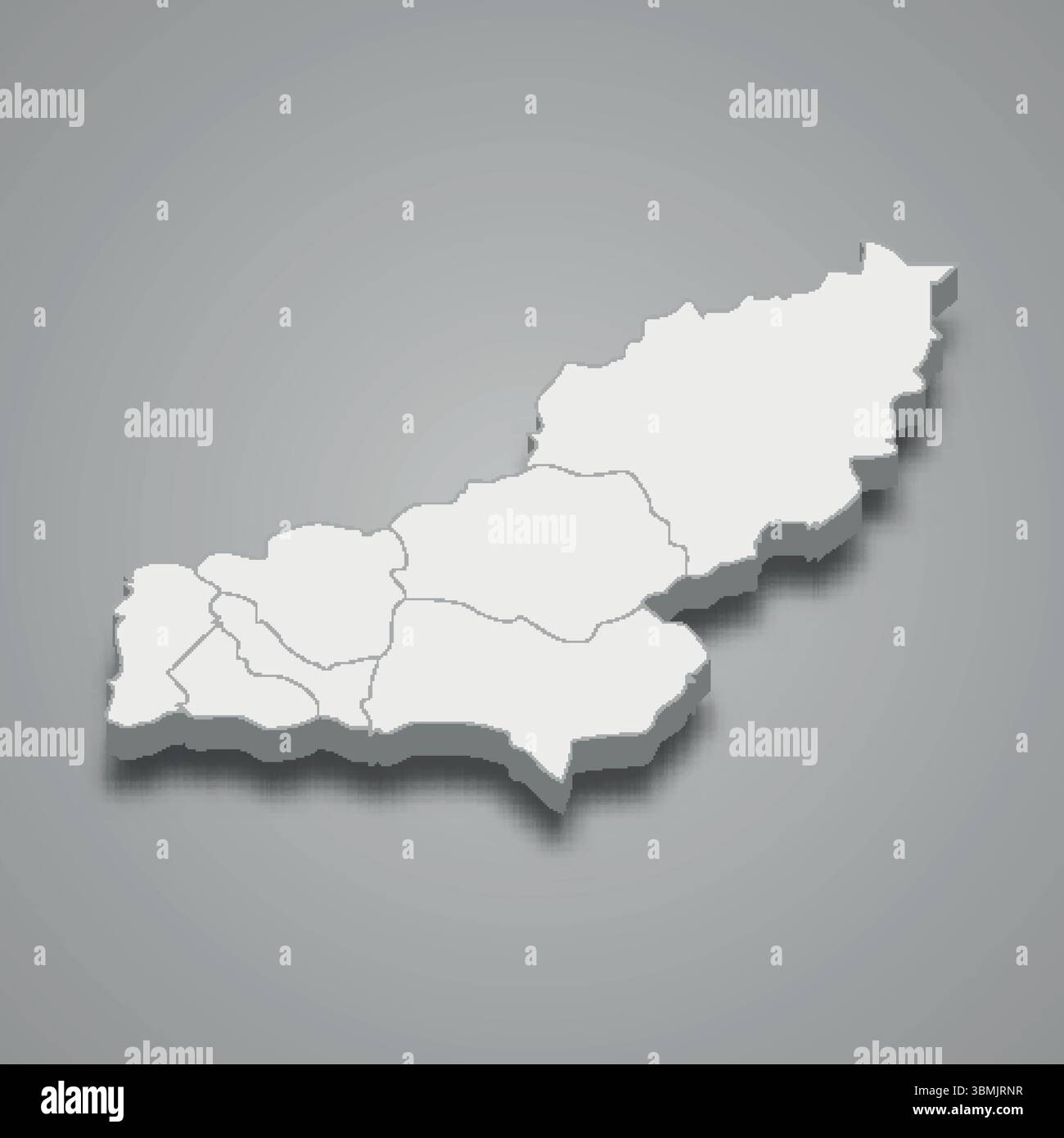 La mappa isometrica 3d di Panjshir è una regione dell'Afghanistan, illustrazione vettoriale Illustrazione Vettoriale